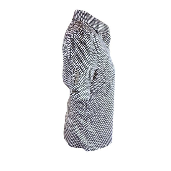 Banana Republic Womens Black & White Non-Iron Button-Up Blouse Size 2 - Picture 6 of 9